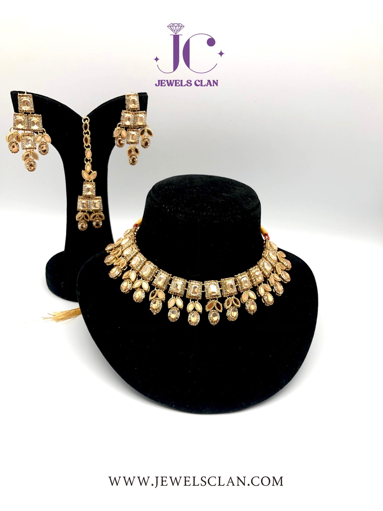 Royal Gold Crystal Necklace Set