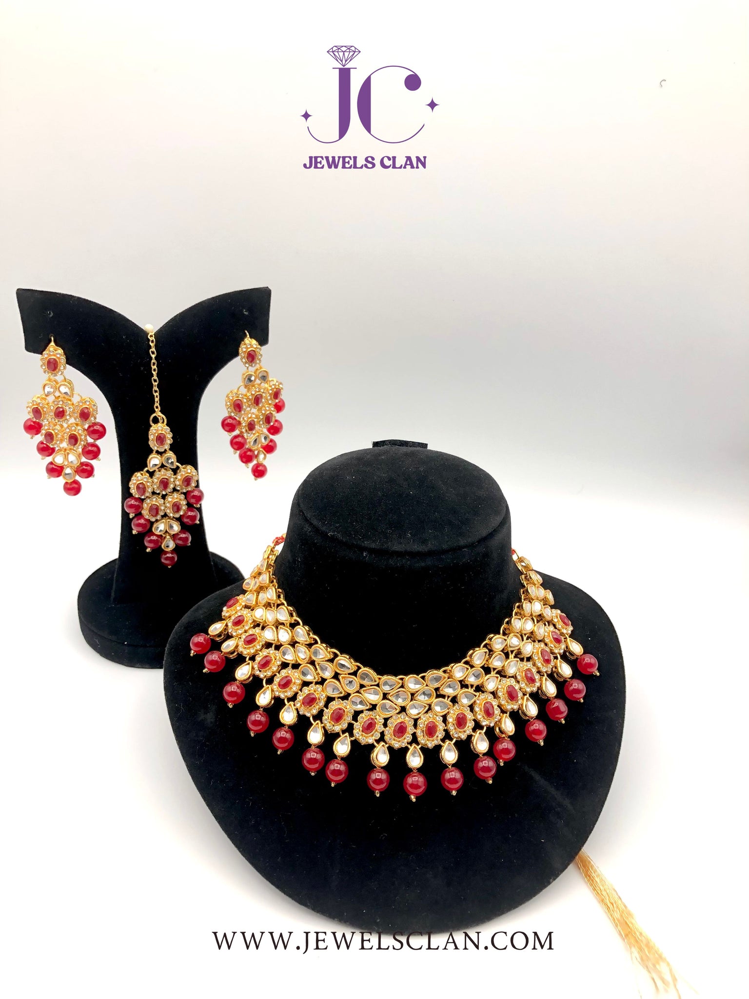 Royal Kundan Necklace(Red)