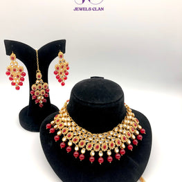 Royal Kundan Necklace(Red)