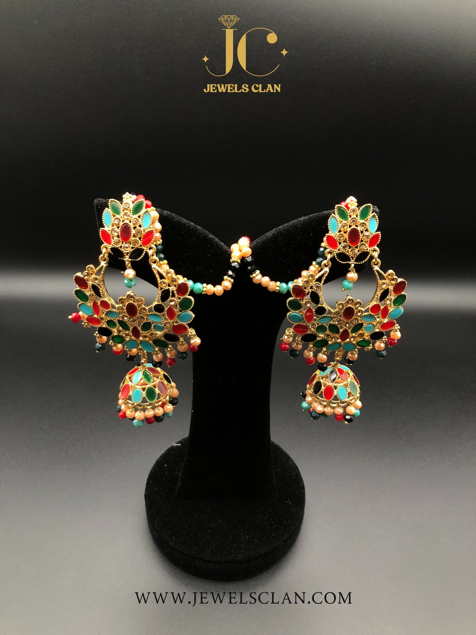 Multicolor Chandbali Earrings