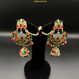 Multicolor Chandbali Earrings